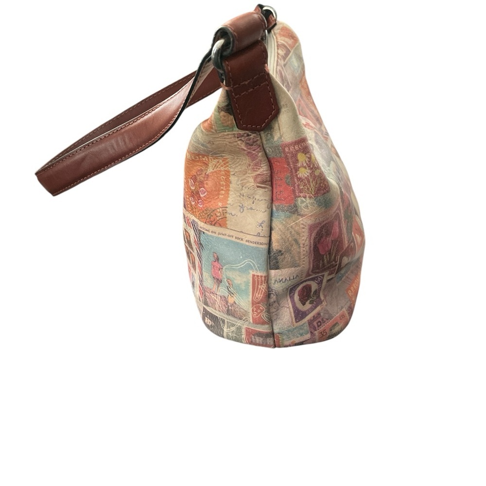 Fossil Vintage postage stamp print Shoulder Bag with Timeless Elegance - Picture 6 of 13